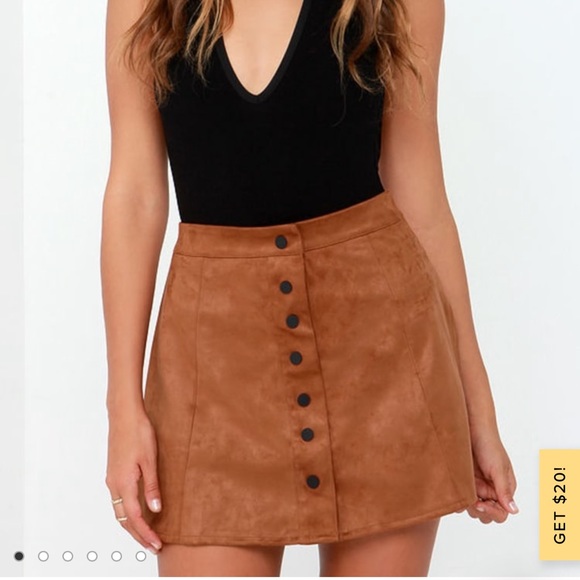 Glamorous Girl About Town Suede A-line Skirt from Lulus- worn once! - Picture 1 of 4